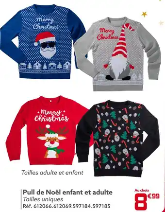 Gifi Pull de noël enfant et adulte offre
