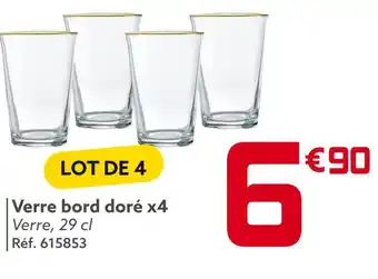 Gifi Verre bord doré x4 offre