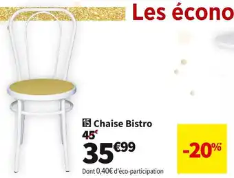 Conforama Chaise bistro offre