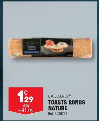 ALDI Excellence toast ronds nature offre