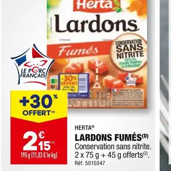 ALDI Herta lardons fumés offre