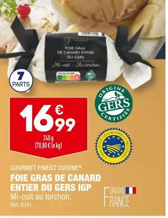 ALDI Gourmet finest cuisine foie gras de canard entier du gers igp offre