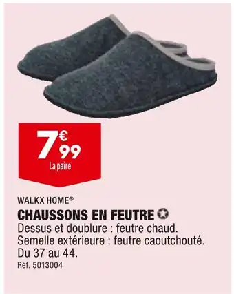 ALDI Walkx home chaussons en feutre offre