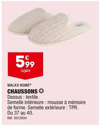 ALDI Walkx home chaussons offre