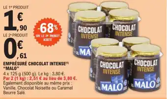 E.Leclerc EMPRÉSURÉ CHOCOLAT INTENSE(¹) "MALO" offre