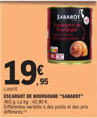 E.Leclerc ESCARGOT DE BOURGOGNE offre