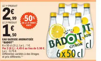 E.Leclerc EAU GAZEUSE AROMATISÉE "BADOIT" offre