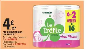 E.Leclerc PAPIER HYGIÉNIQUE "LE TRÈFLE " offre