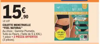 E.Leclerc CULOTTE MENSTRUELLE "FEEL NATURAL" offre