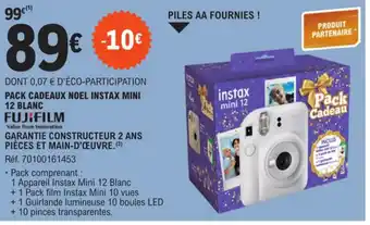 E.Leclerc PACK CADEAUX NOEL INSTAX MINI 12 BLANC FUJIFILM offre
