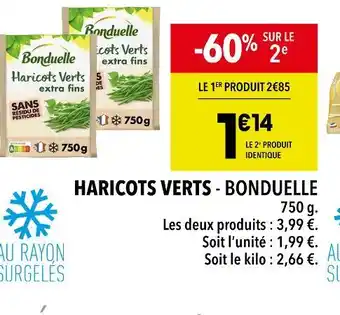 Supeco Bonduelle haricots verts offre