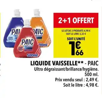 Supeco Paic liquide vaisselle offre