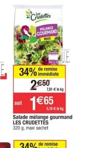 Cora x Carrefour Salade mélange gourmand LES CRUDETTES offre