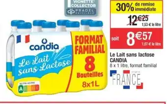 Cora x Carrefour Le Lait sans lactose CANDIA offre