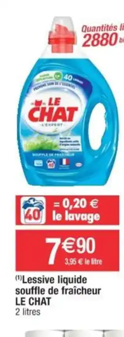 Cora x Carrefour Lessive liquide souffle de fraîcheur LE CHAT offre