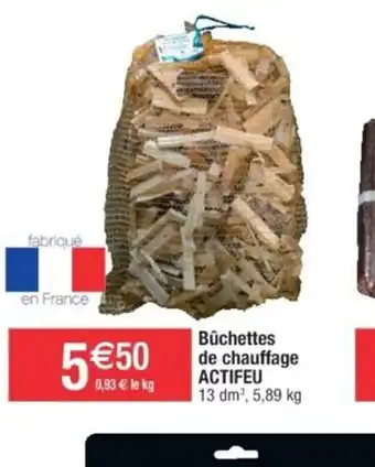 Cora x Carrefour Bûchettes de chauffage ACTIFEU offre