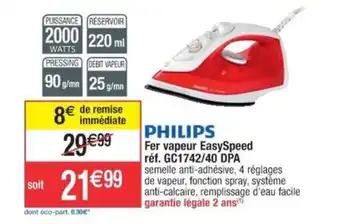 Cora x Carrefour PHILIPS Fer vapeur EasySpeed offre