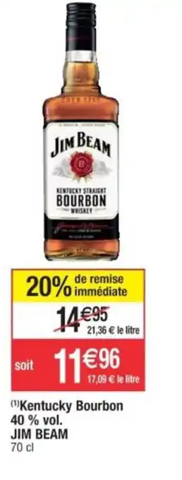 Cora x Carrefour Kentucky Bourbon 40 % vol. JIM BEAM offre