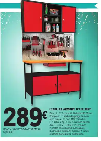 E.Leclerc Brico ETABLI ET ARMOIRE D'ATELIER offre