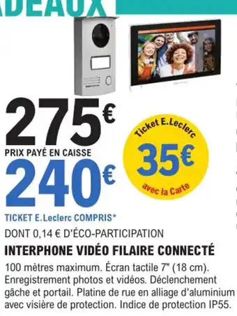 E.Leclerc Brico Interphone video filaire connecte offre