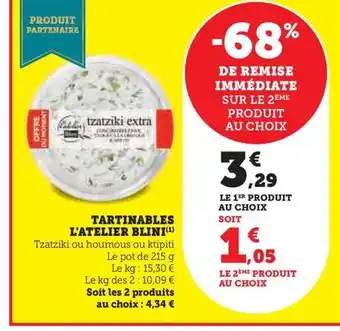 Hyper U TARTINABLES L'ATELIER BLINI offre