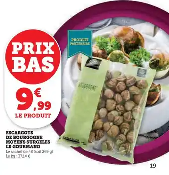 Hyper U ESCARGOTS DE BOURGOGNE MOYENS SURGELES offre
