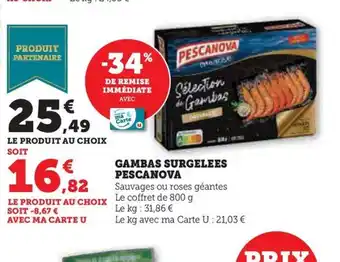 Hyper U GAMBAS SURGELEES PESCANOVA offre