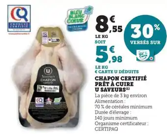 CHAPON CERTIFIÉ PRÊT À CUIRE U SAVEURS (¹)
