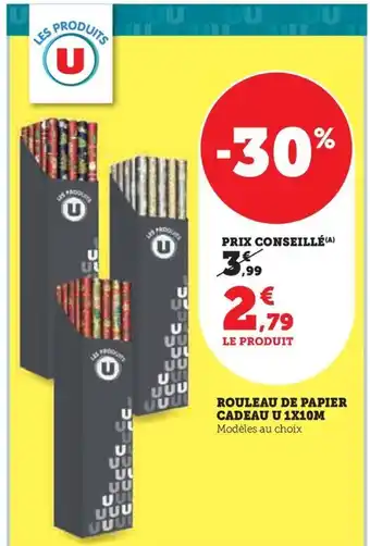 Hyper U ROULEAU DE PAPIER CADEAU U 1X10M offre