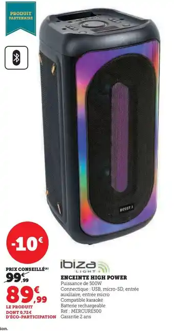 Hyper U ENCEINTE HIGH POWER offre