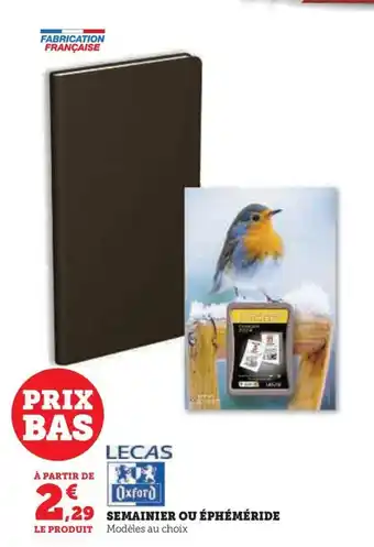 Hyper U SEMAINIER OU EPHEMERIDE offre