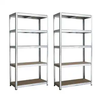 Bricorama Étagère rayonnage modulable en métal, 5 étages, 175kg/par étagère lot de 2 offre