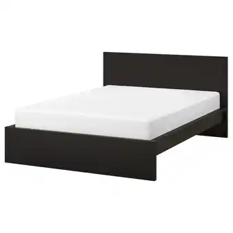 IKEA Malm cadre de lit haut, brun noir/leirsund, 180x200 cm offre