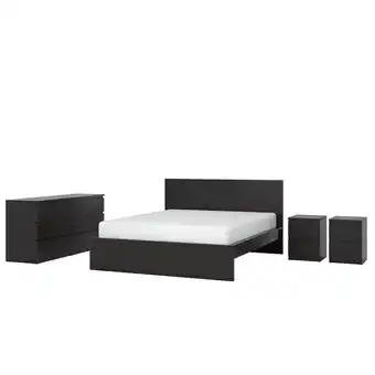 IKEA Malm mobilier chambre, lot de 4, brun noir, 180x200 cm offre