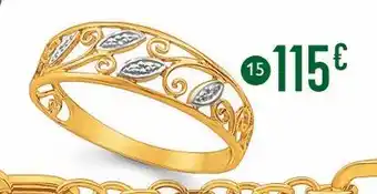 E.Leclerc Bague, taille 54, or jaune et rhodié 1,39 g offre