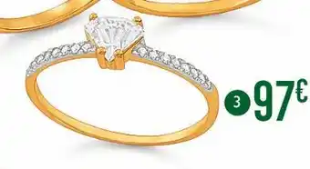 Bague oxydes de zirconium, taille 54, or jaune et rhodié 1,14 g
