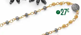 E.Leclerc Collier en argent doré et pierres synthétiques offre
