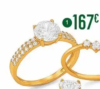 E.Leclerc Bague oxydes de zirconium, taille 54, or jaune 1,70 g offre