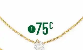 E.Leclerc Collier oxyde de zirconium, 42 cm, or jaune 0,93 g offre