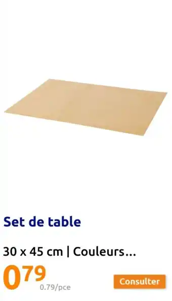 Action Set de table offre