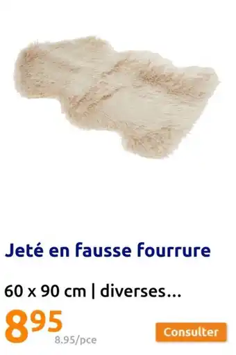 Action Jeté en fausse fourrure offre