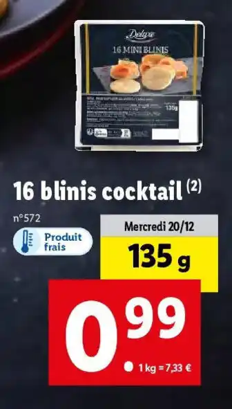 Lidl 16 blinis cocktail (²) offre