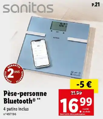 Lidl Pèse-personne Bluetooth® ** offre