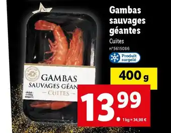 Lidl Gambas sauvages géantes offre