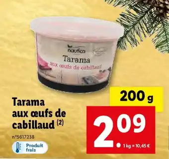 Lidl Tarama aux oeufs de cabillaud offre