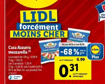 Lidl Casa Azzurra mozzarella (3) offre