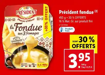 Lidl Président fondue (2) offre