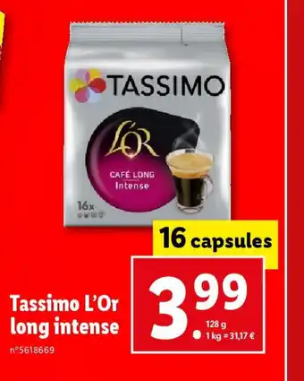 Lidl Tassimo L'Or long intense offre