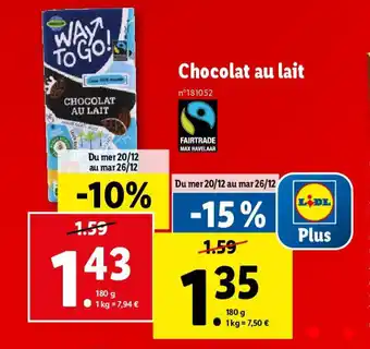 Lidl Chocolat au lait offre