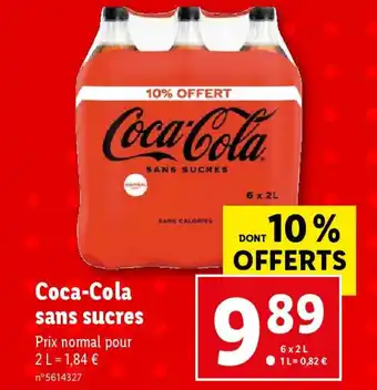 Lidl Coca-Cola sans sucres offre